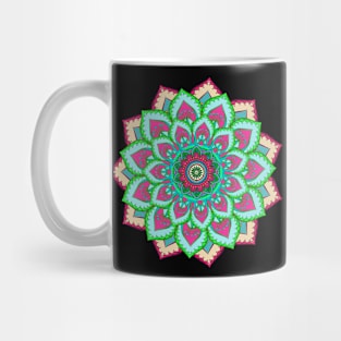 Beautiful mandala in pink and green Mug